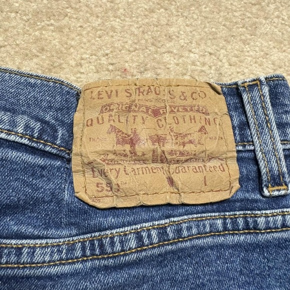 Vtg Levis 550 Jean Shorts Womens 16 W32 Blue Relaxed Fit 9 Bermuda Denim Stretch - Picture 9 of 10